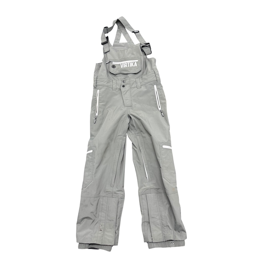 VIRTKA Women's Gray Ski Snowboard Bib Pants Waterproof Shell‎ Size M